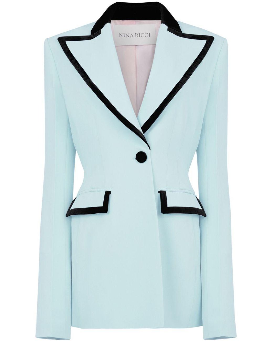 【Nina Ricci】 Cadyブレザー Nina Ricci Cady Velvet-Trim Blazer in Blue | Lyst