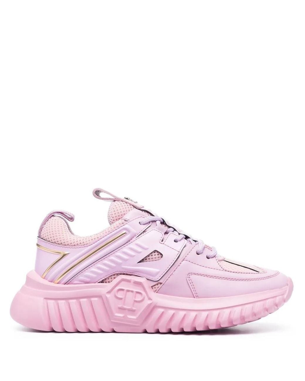 Philipp Plein Pink Hexagon Runner Low-Top Sneakers
