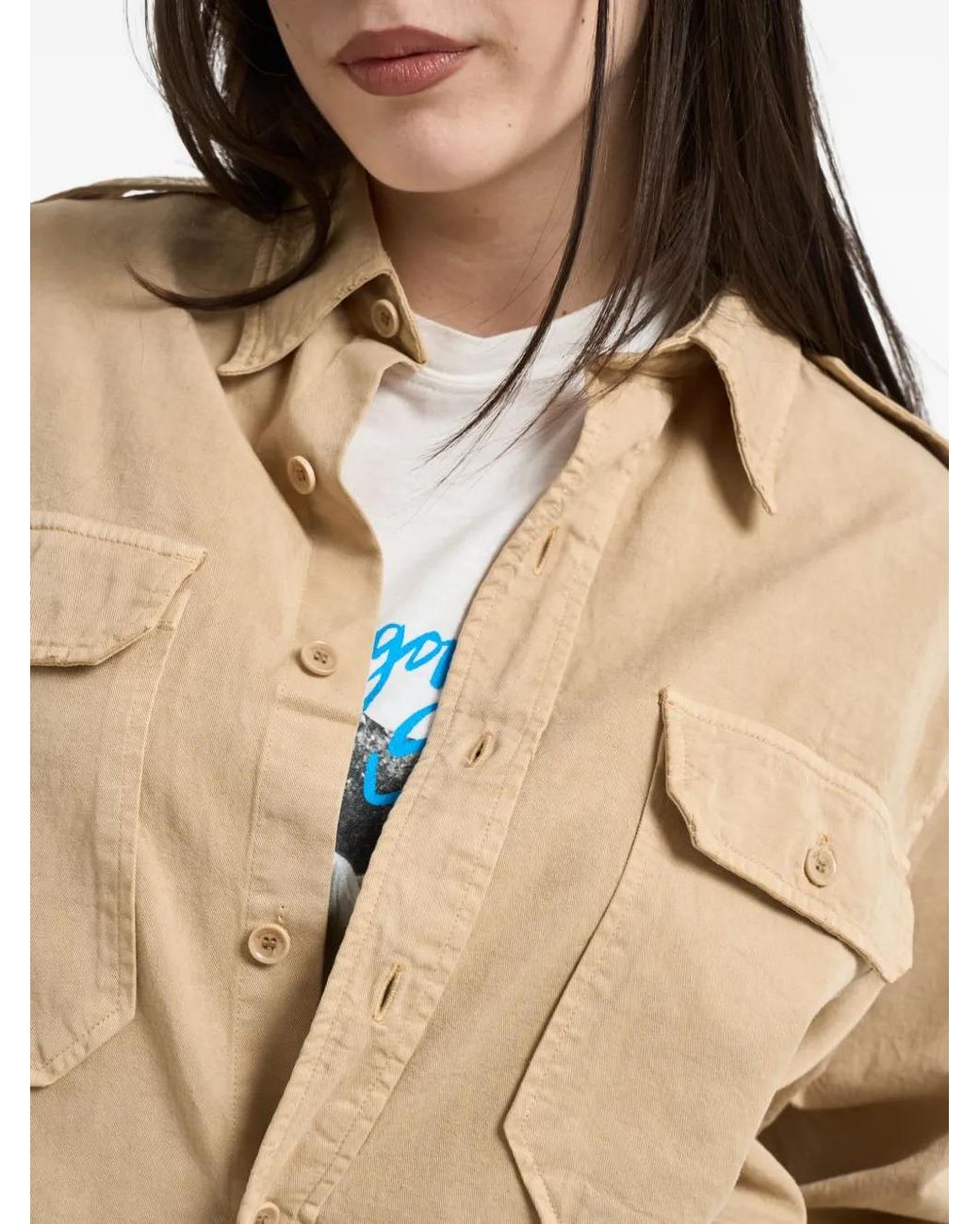 Roy Rogers Natural Buttoned Pocket Shirt