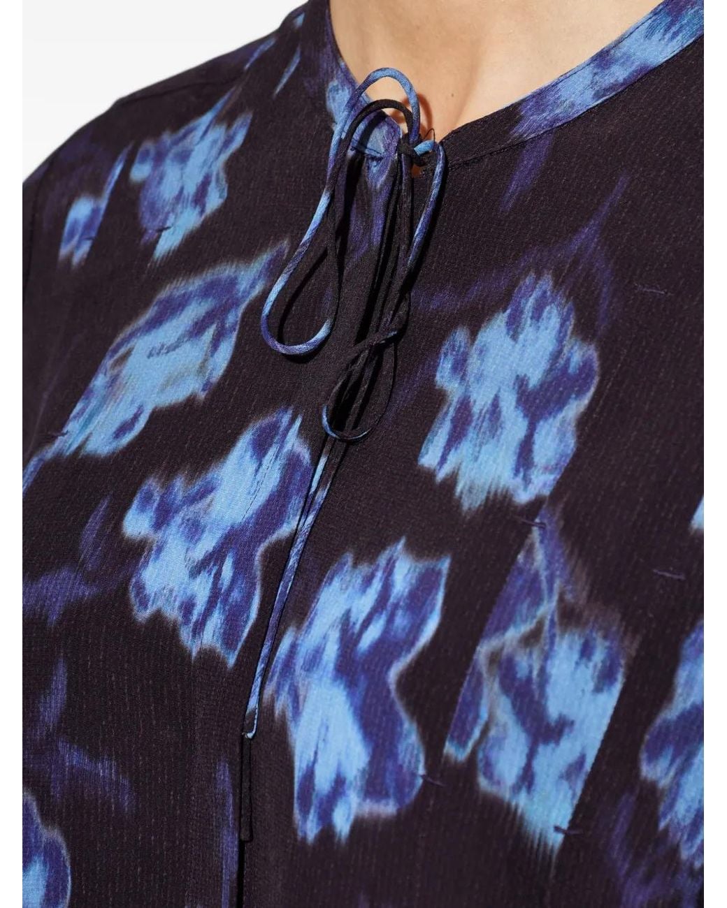 Rag & Bone Blue Floral-Print Blouse