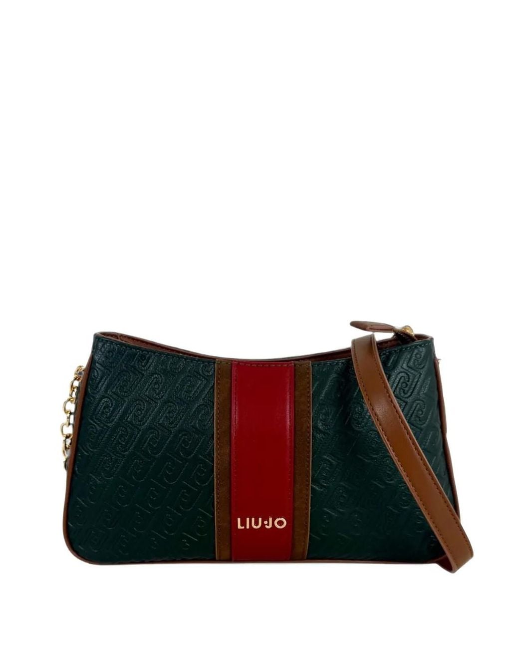 Liu Jo Black Small Monogram-Embossed Crossbody Bag