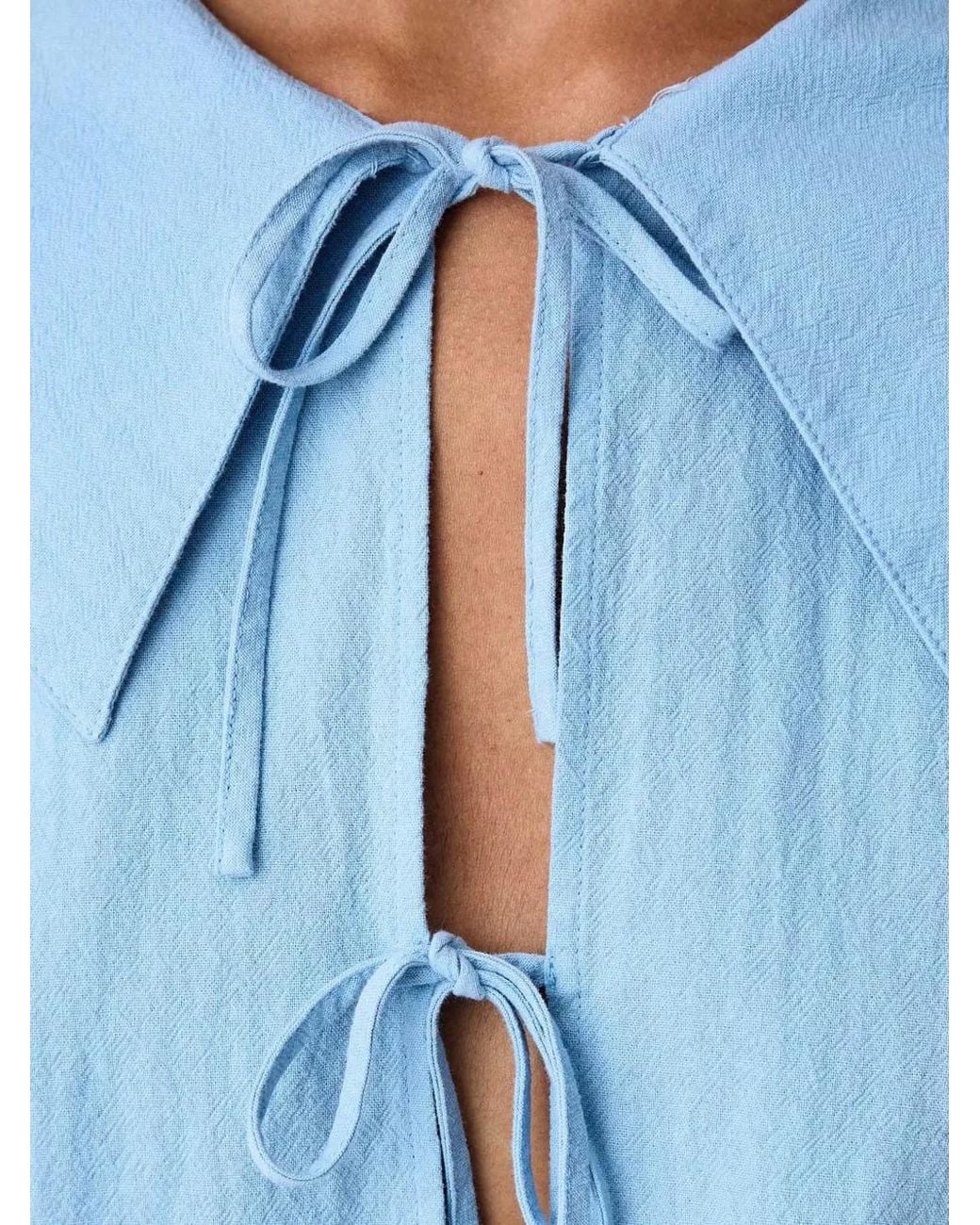 Marc O' Polo Blue Tie-Fastening Sailor-Collar Blouse