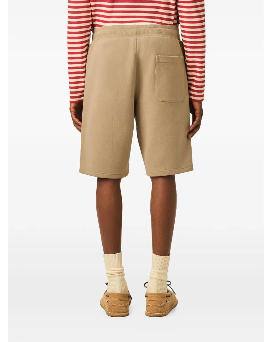 AMI Natural Cotton Shorts With Embossed Ami De Coeur for men