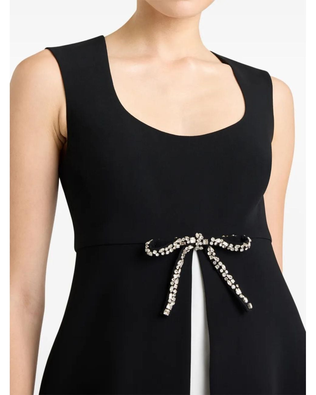 Cinq À Sept Black Jo Bow Sleeveless Dress