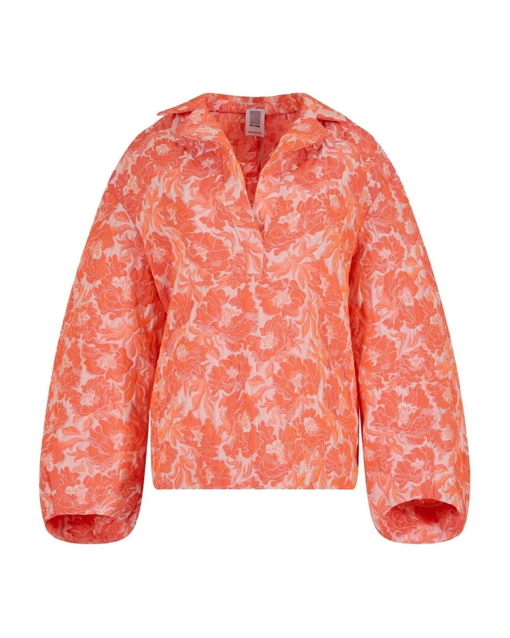 Rosie Assoulin Red Tulip Floral Top