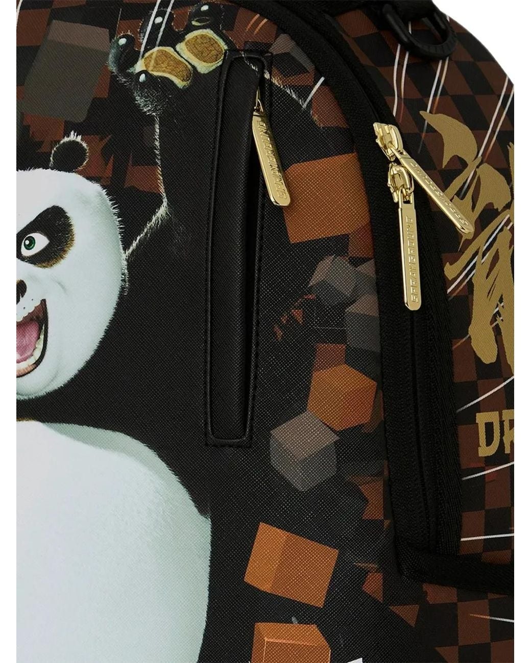Sprayground Black Kung Fu Panda Karate Kick Backpack for men