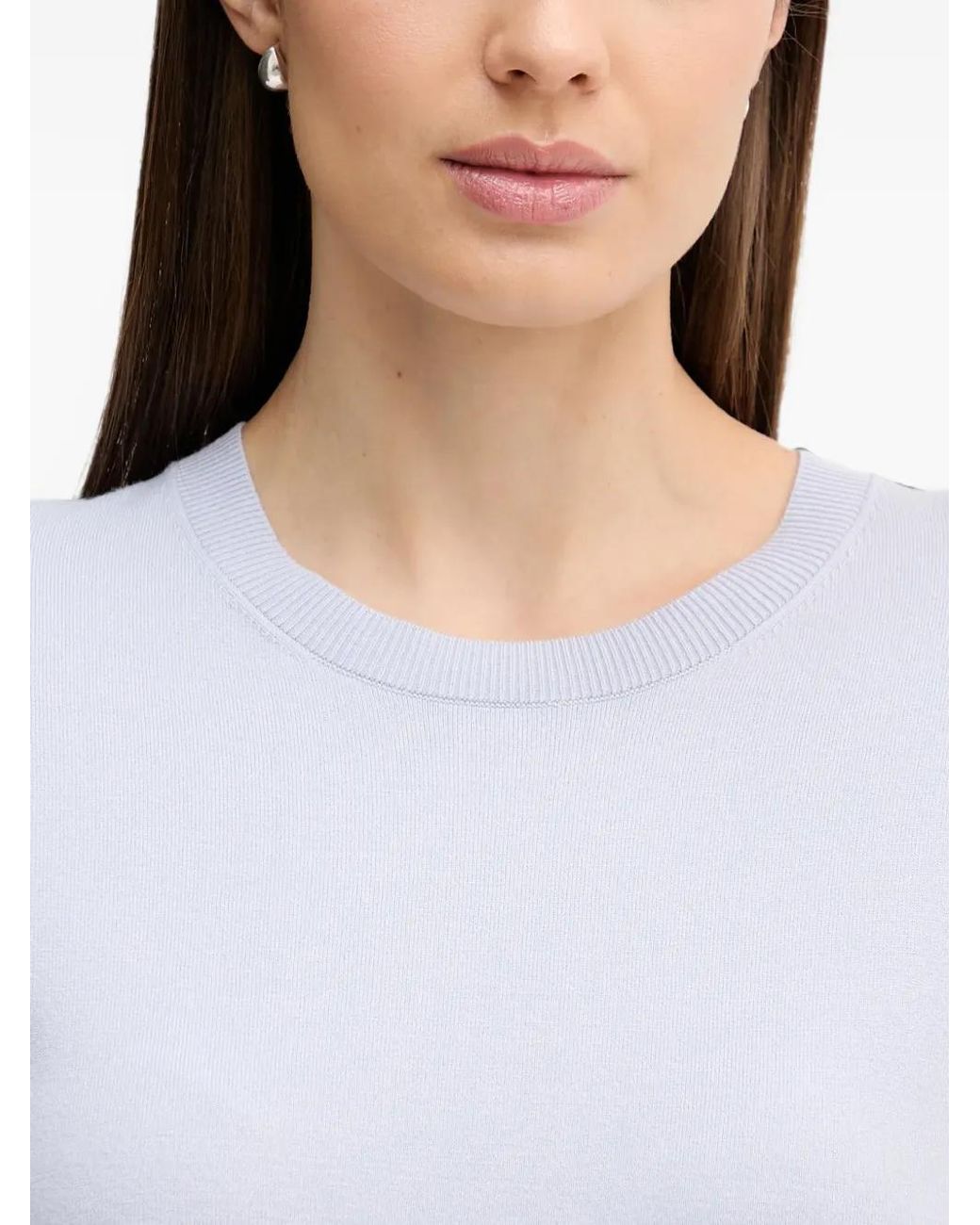 Sisley White Long-Sleeve Crew-Neck Sweater