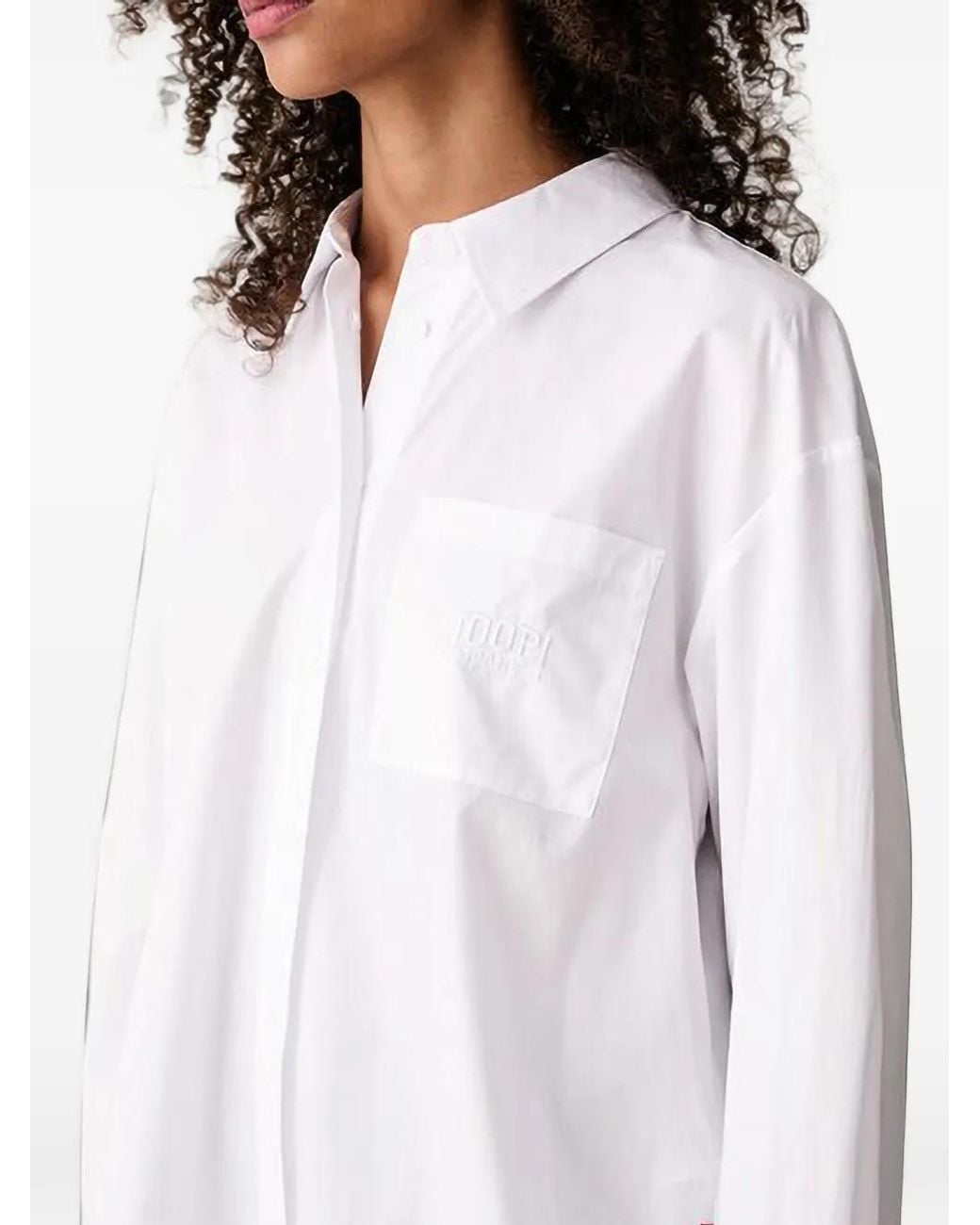 Joop! White Logo-Embroidered Pleated-Back Shirt