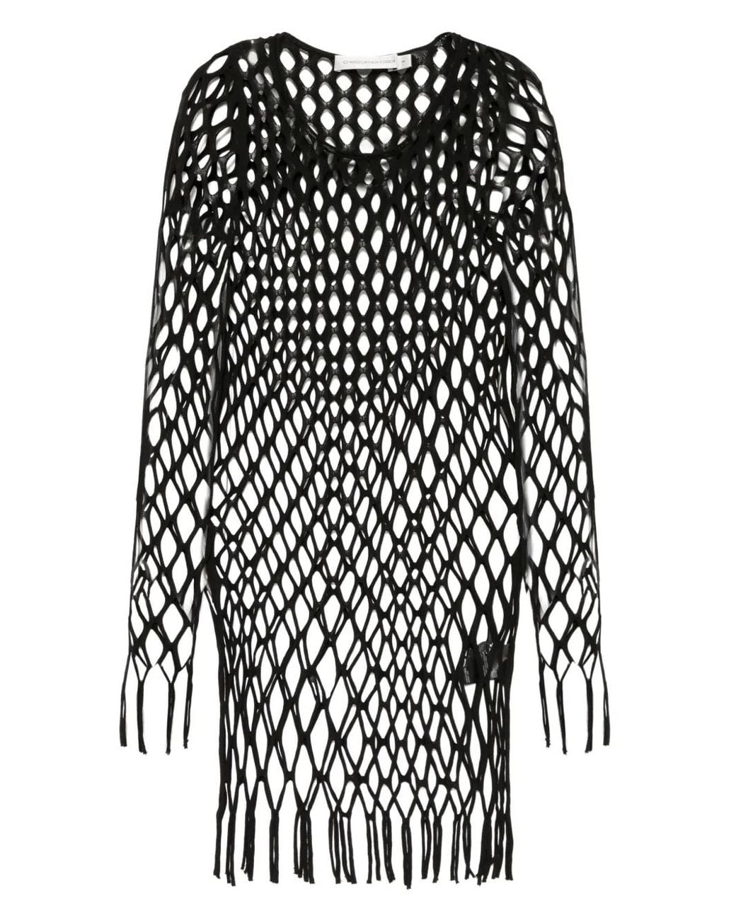 Christopher Esber Black Knitted Mesh Mini Dress