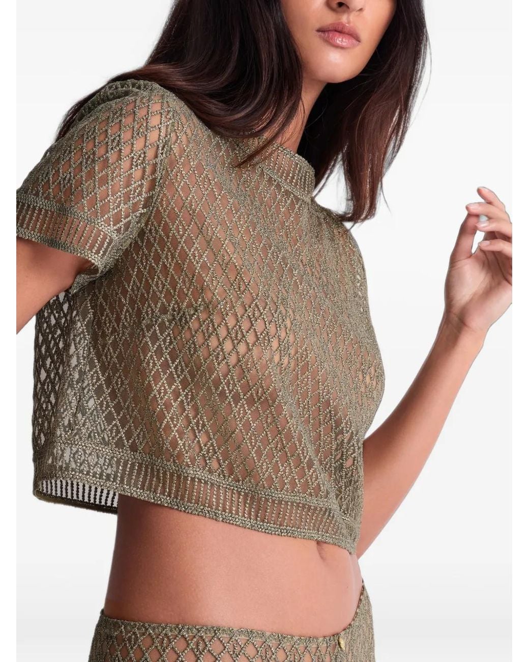 Aubade Gray Stardust Dream Embroidered Pajama Top