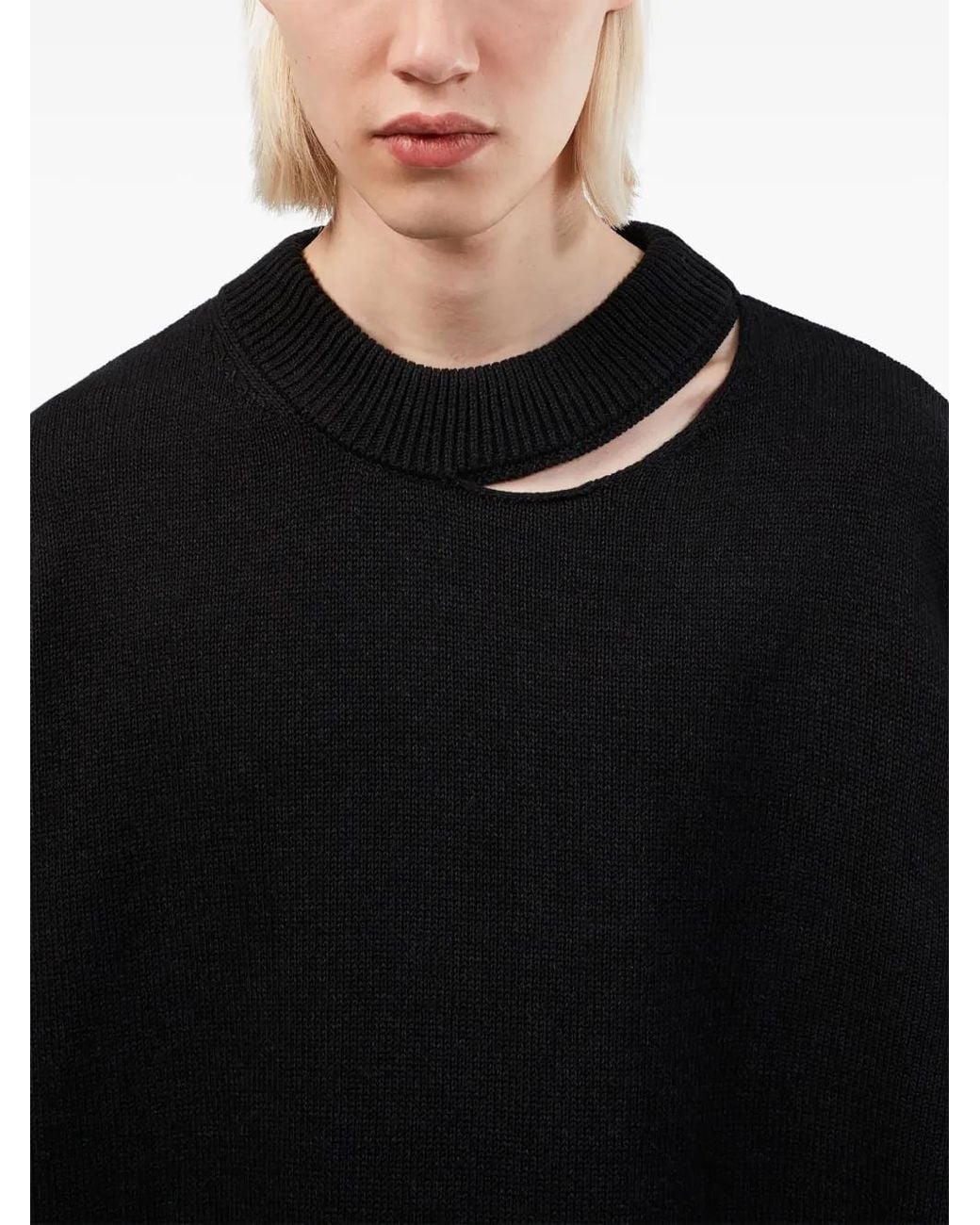 CAMPERLAB Black Distresssed Knit Sweater