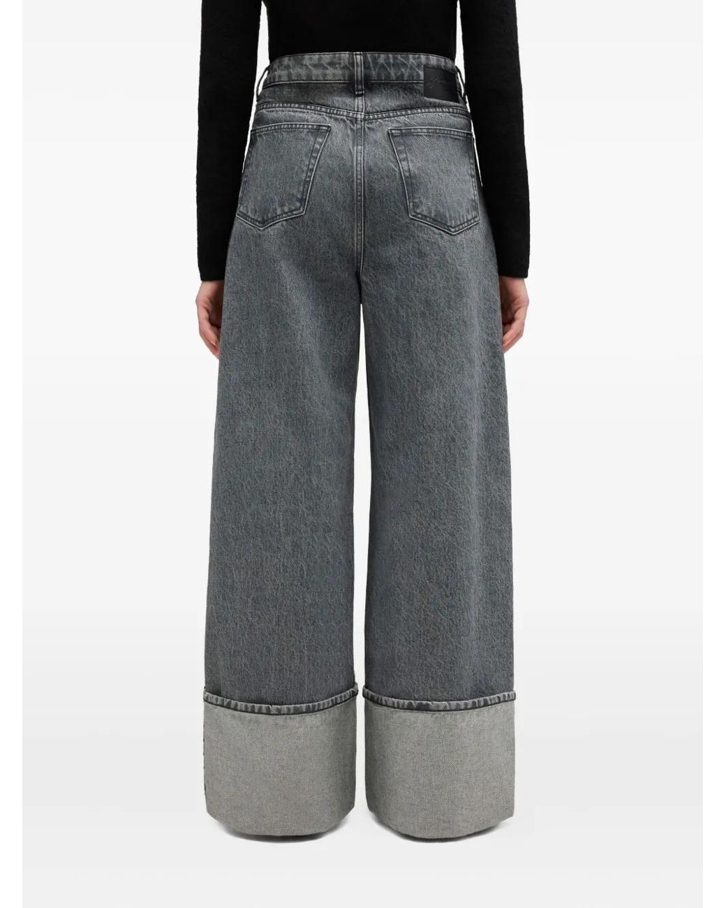 Ganni Gray Baggy Jeans With Double Fly