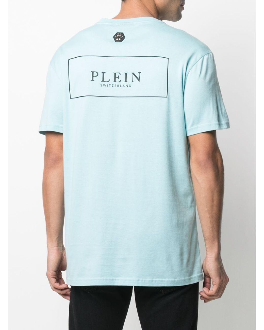 Philipp Plein Baumwolle T-Shirt mit Logo-Print in Blau für Herren - Lyst