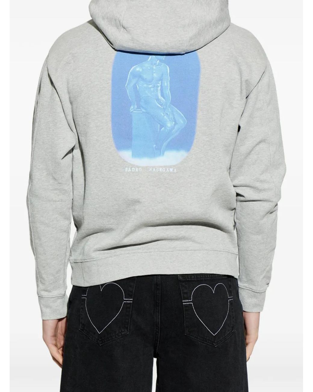 Carne Bollente Gray Graphic-Print Hoodie