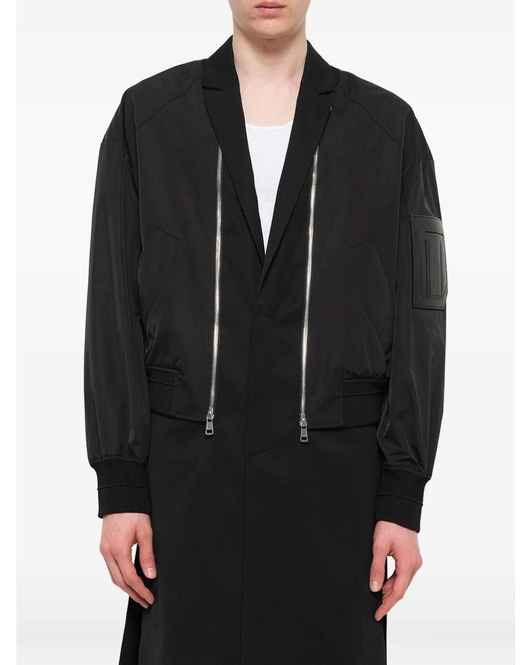 Juun.J Black Veste Zippée À Design Superposé for men