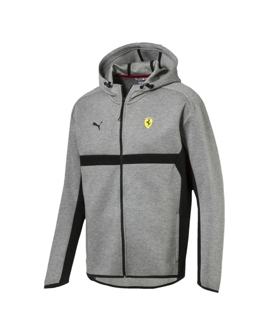 PUMA Gray X Scuderia Ferrari Zip Hoodie for men