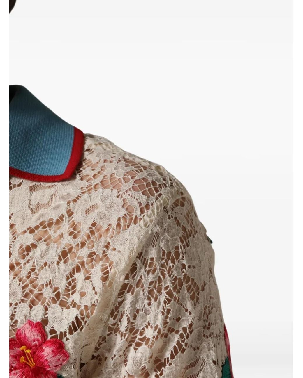 Dolce & Gabbana Natural Floral-Lace T-Shirt for men