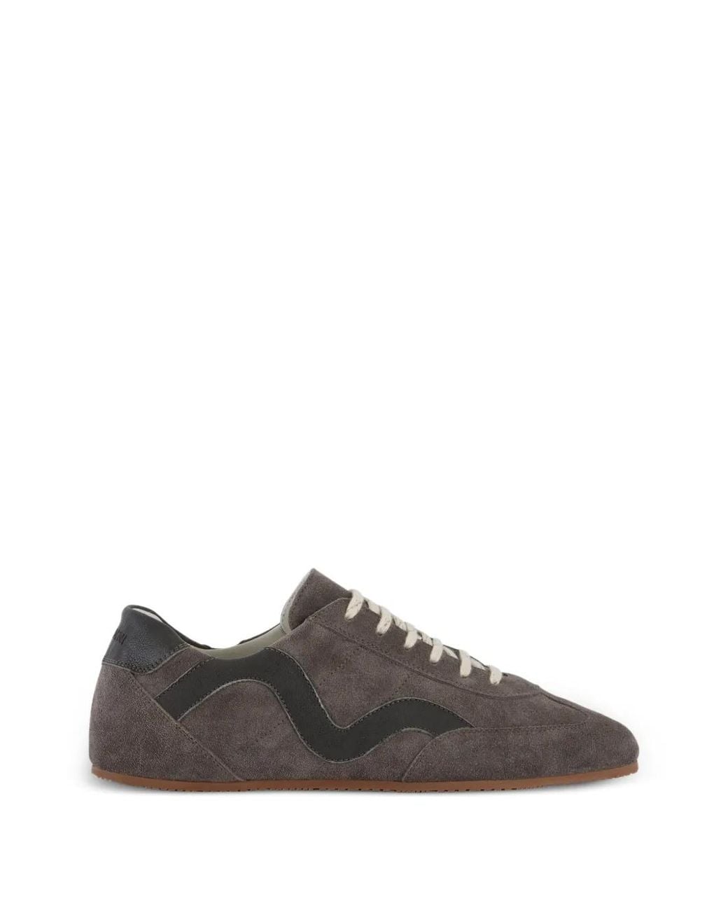 Lardini Gray Suede Shearling-Lined Sneakers for men