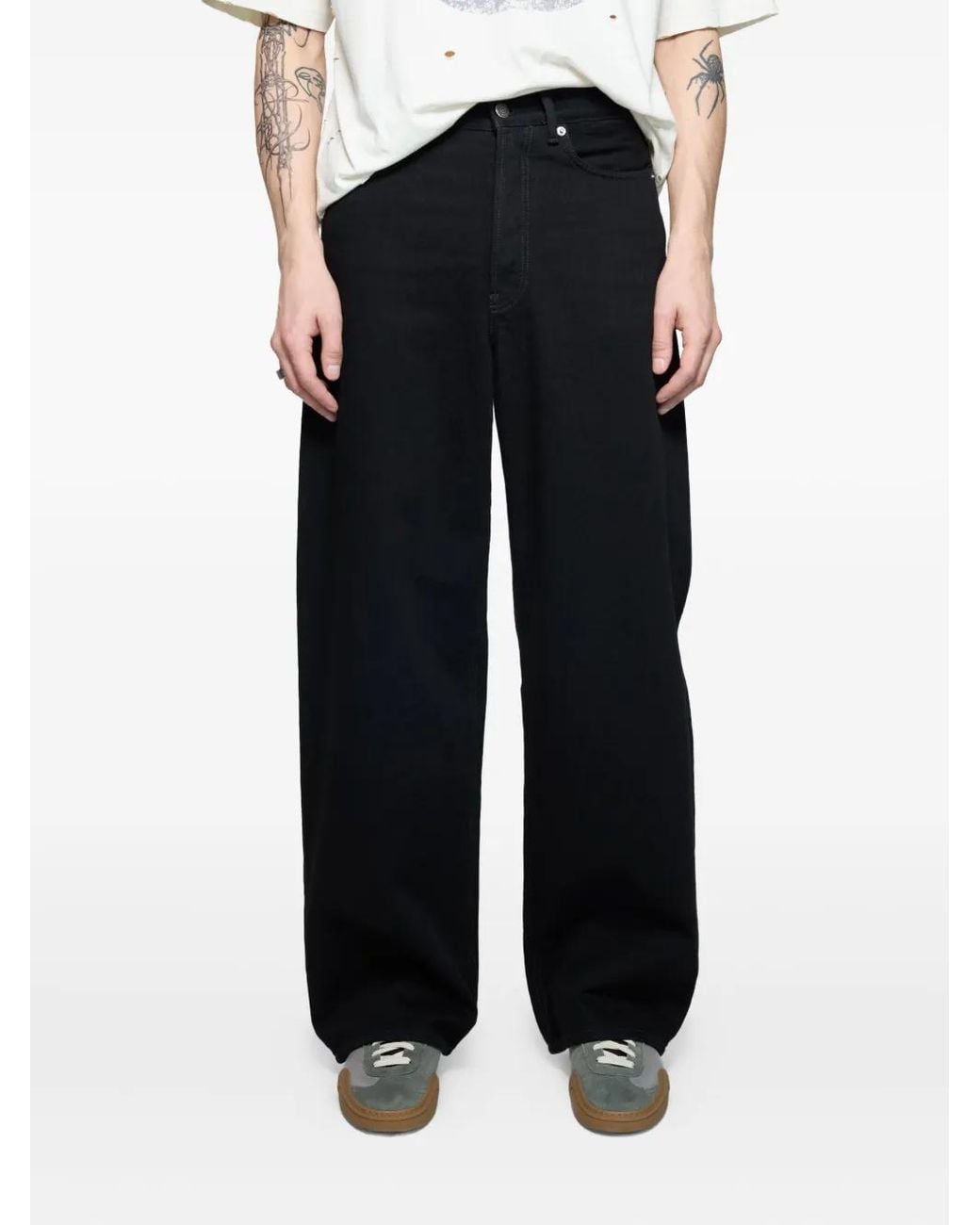 Acne Gray Logo-Patch Jeans