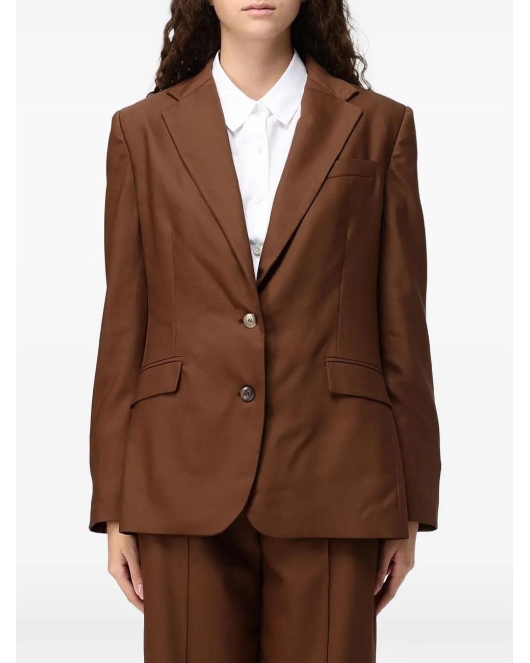 CRI.DA Brown Single-Breasted Notched-Lapels Blazer