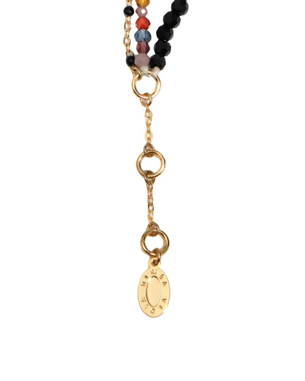Bimba Y Lola Metallic Triple Chain Bracelet With Stones And Crystals