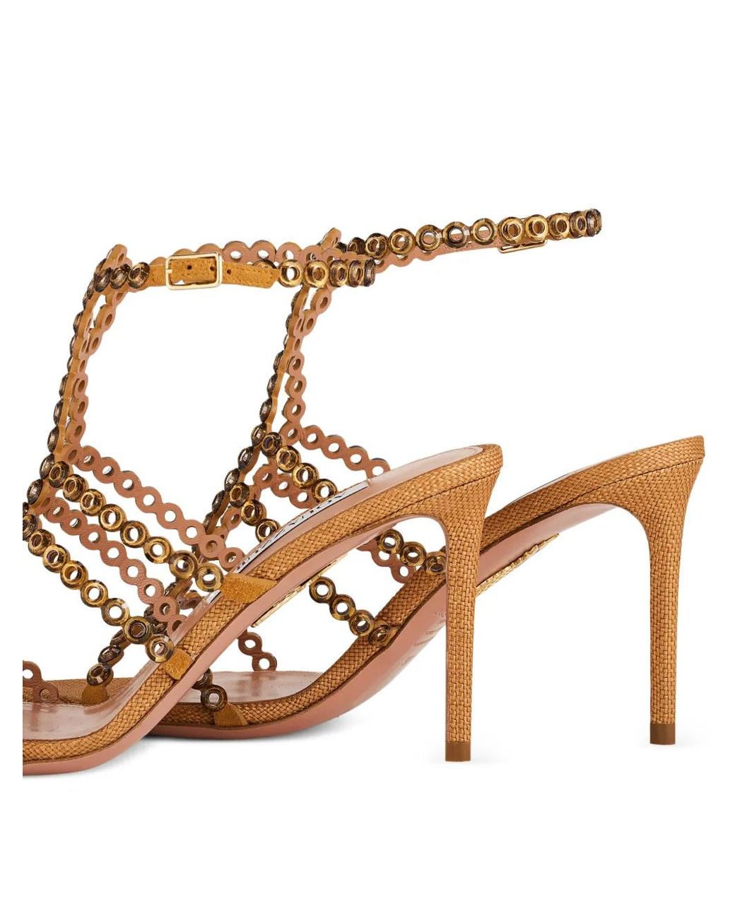 Aquazzura Metallic Sandales Mooncrush À Talon