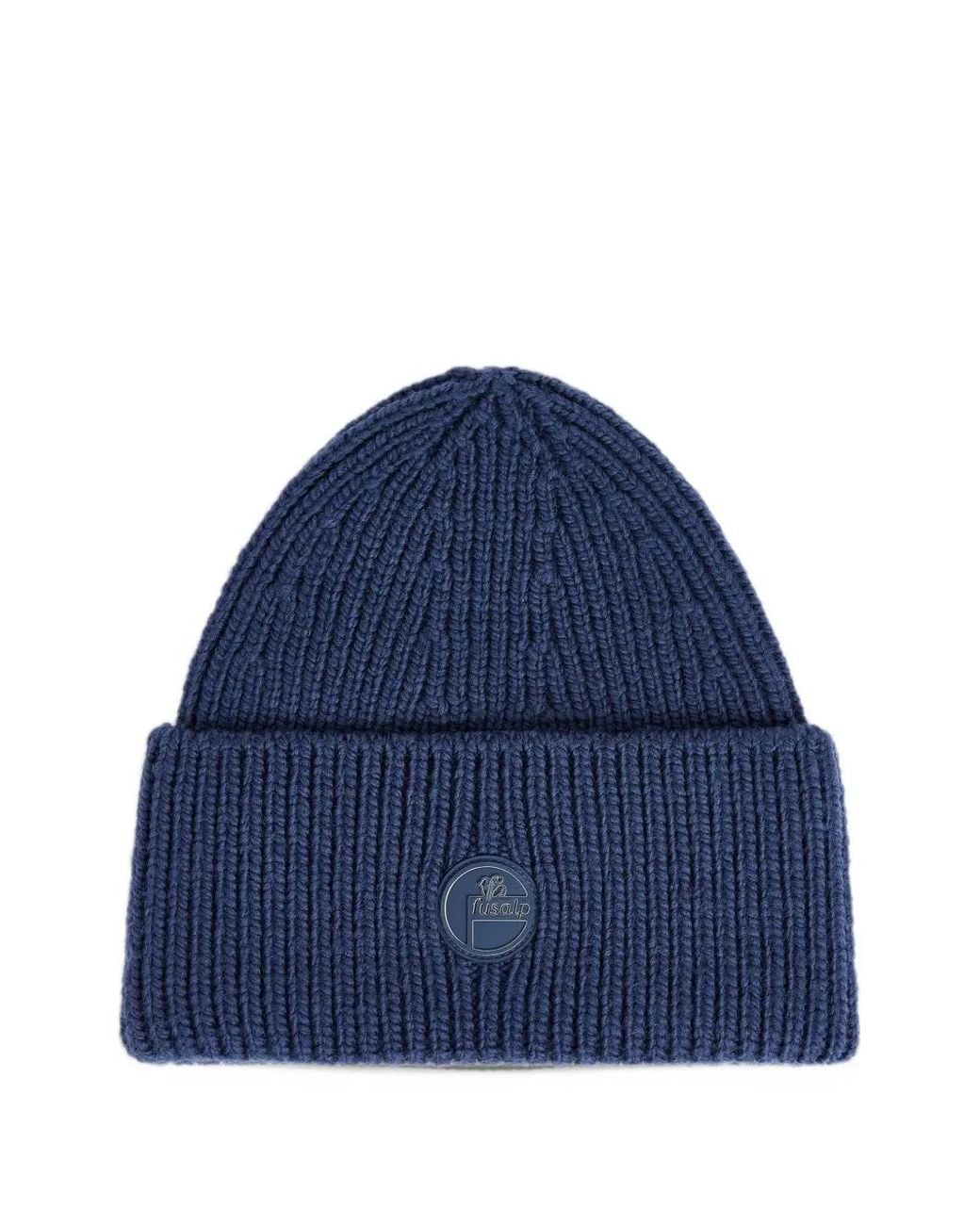 Fusalp Blue Ribbed-Knit Beanie Hat