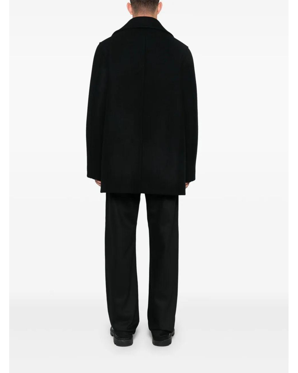 Jil Sander Black Kaban Wool Coat for men