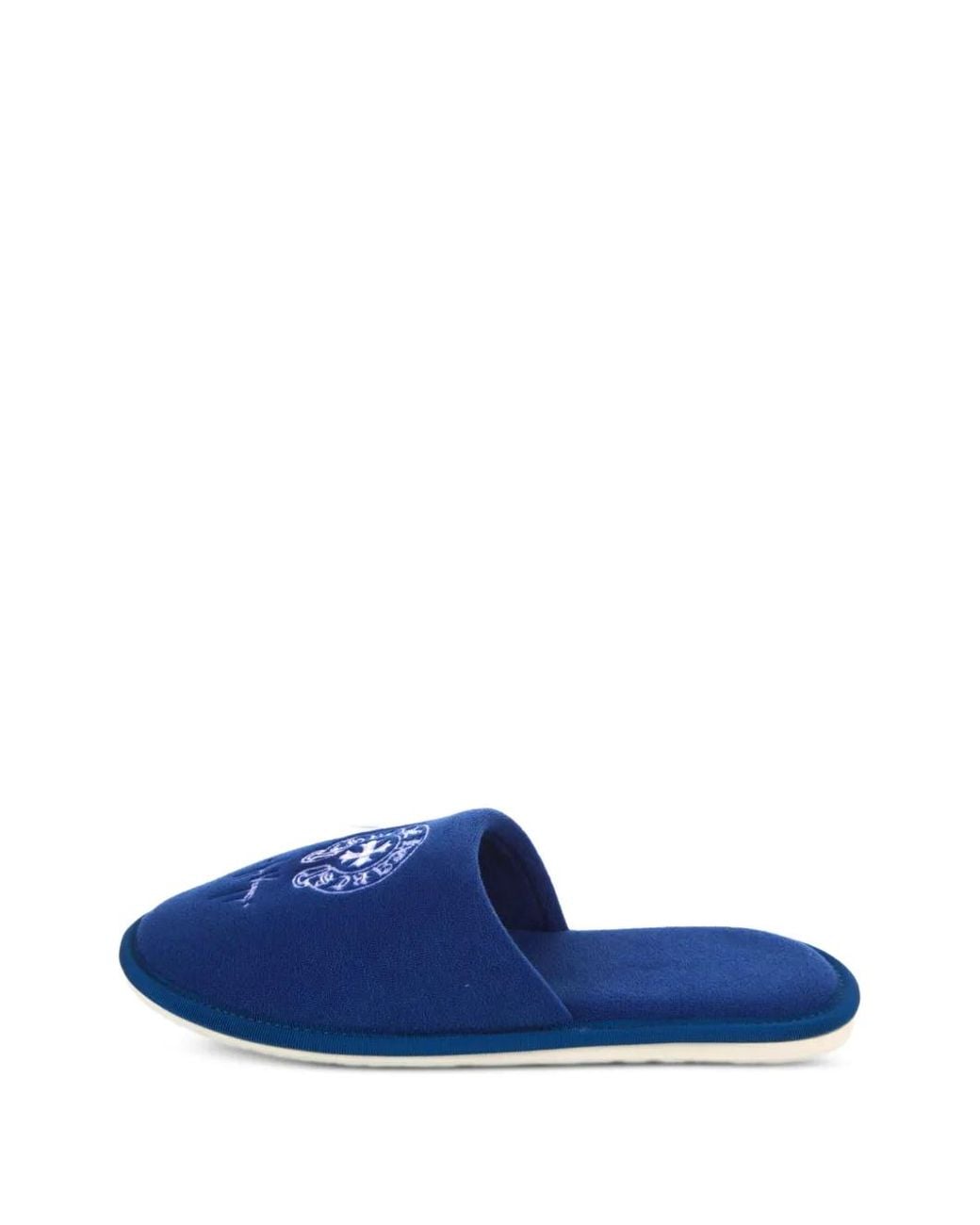 Chrome Hearts Blue Las Vegas Logo-Embroidered Slippers for men