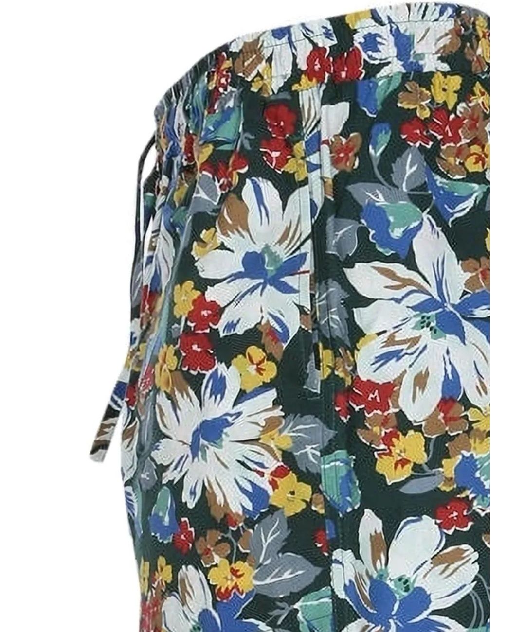 YMC Blue Floral-Print Shorts for men