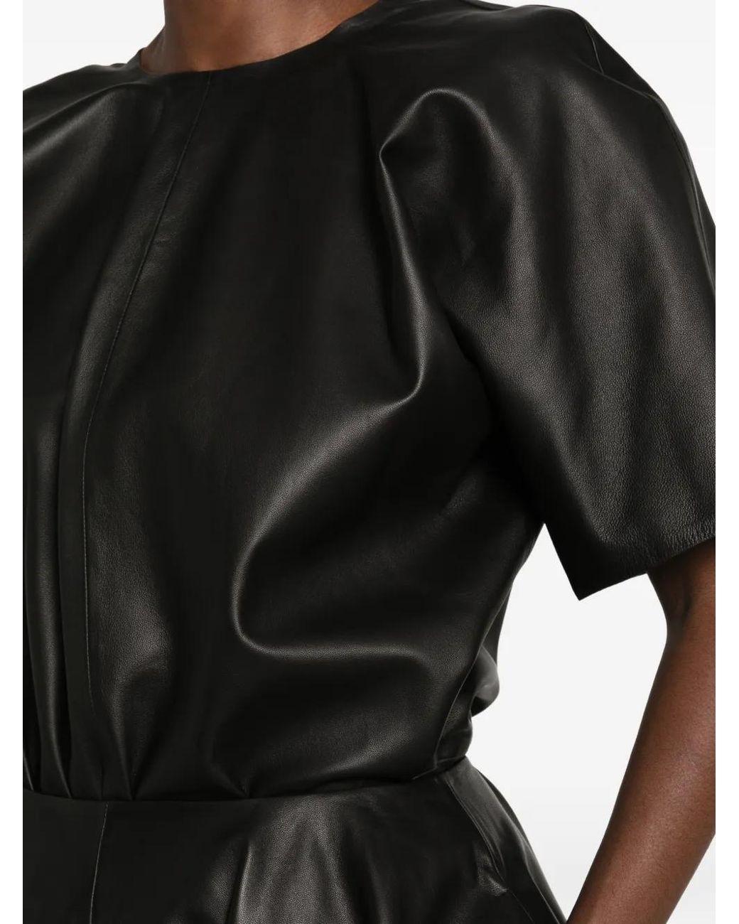 Totême Black Cocoon Leather Top