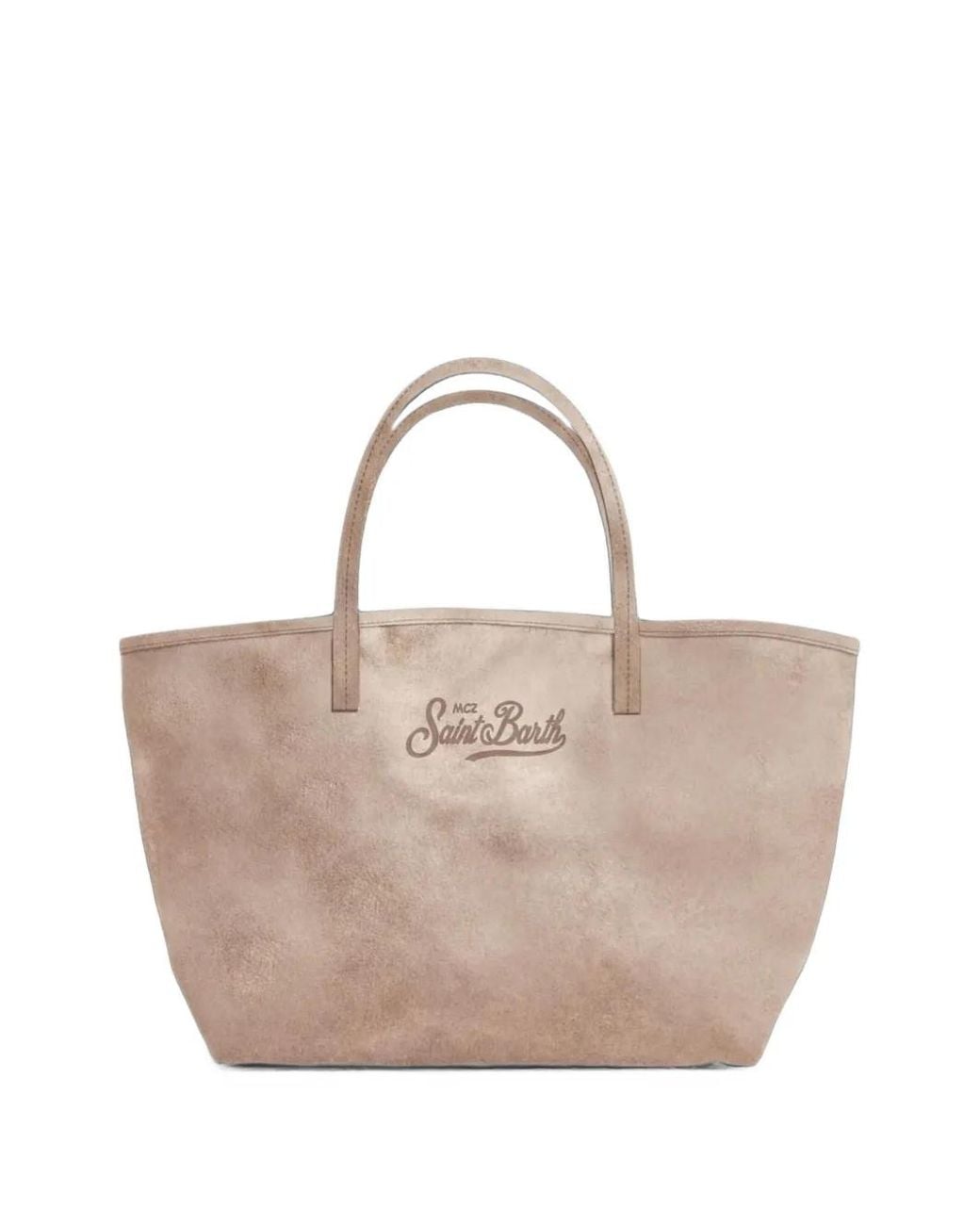 Mc2 Saint Barth Natural City Suede Tote Bag