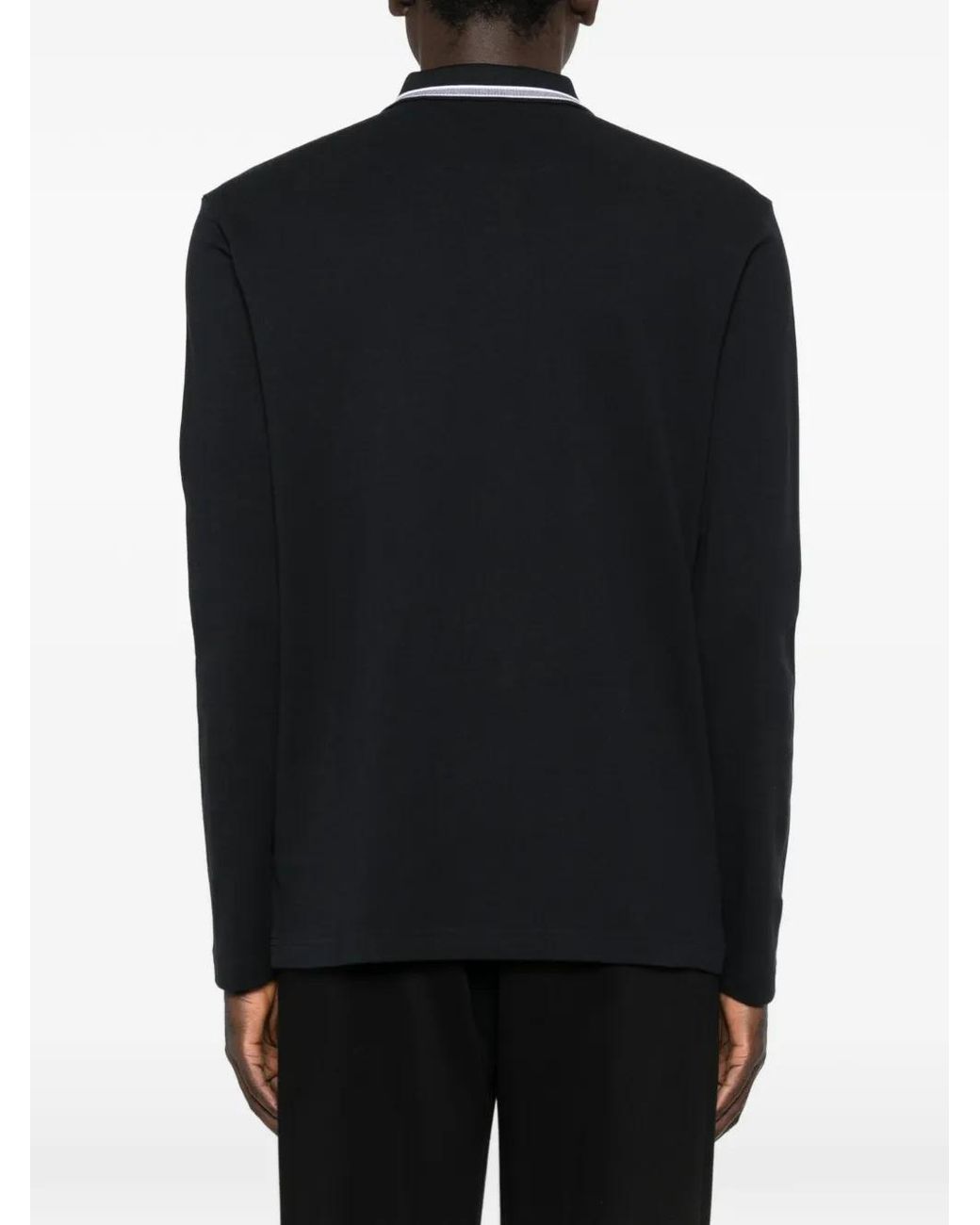 Boss Black Long-Sleeved Cotton Piqué Polo Shirt for men