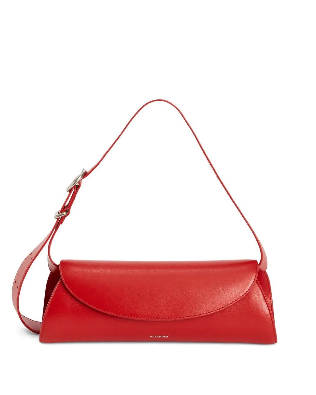 Jil Sander Red Small Cannolo Shoulder Bag