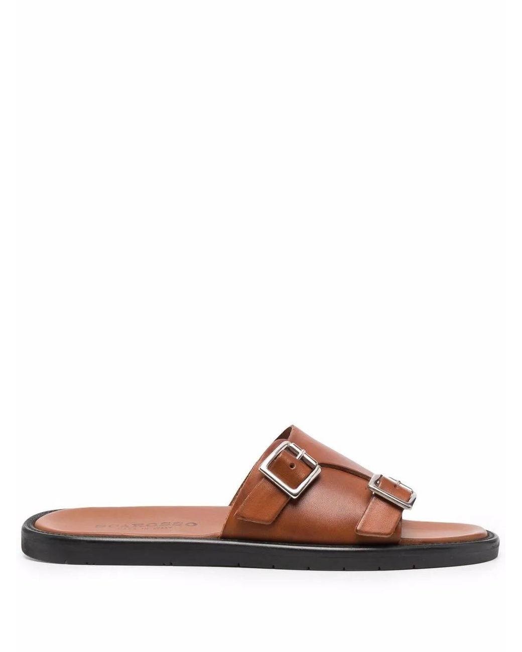 Scarosso Brown Constantino Buckled Sandals for men