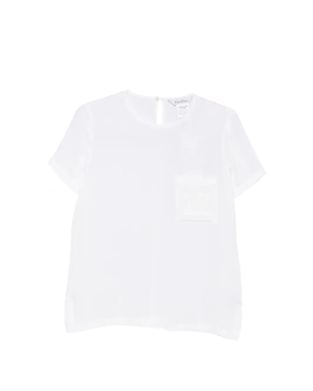 Max Mara White Blouse En Soie Mxmpagano Brodée