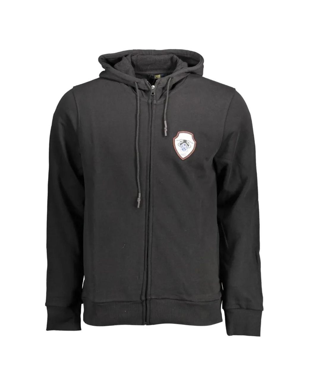 Roberto Cavalli Black Logo-Patch Zip-Up Hoodie for men