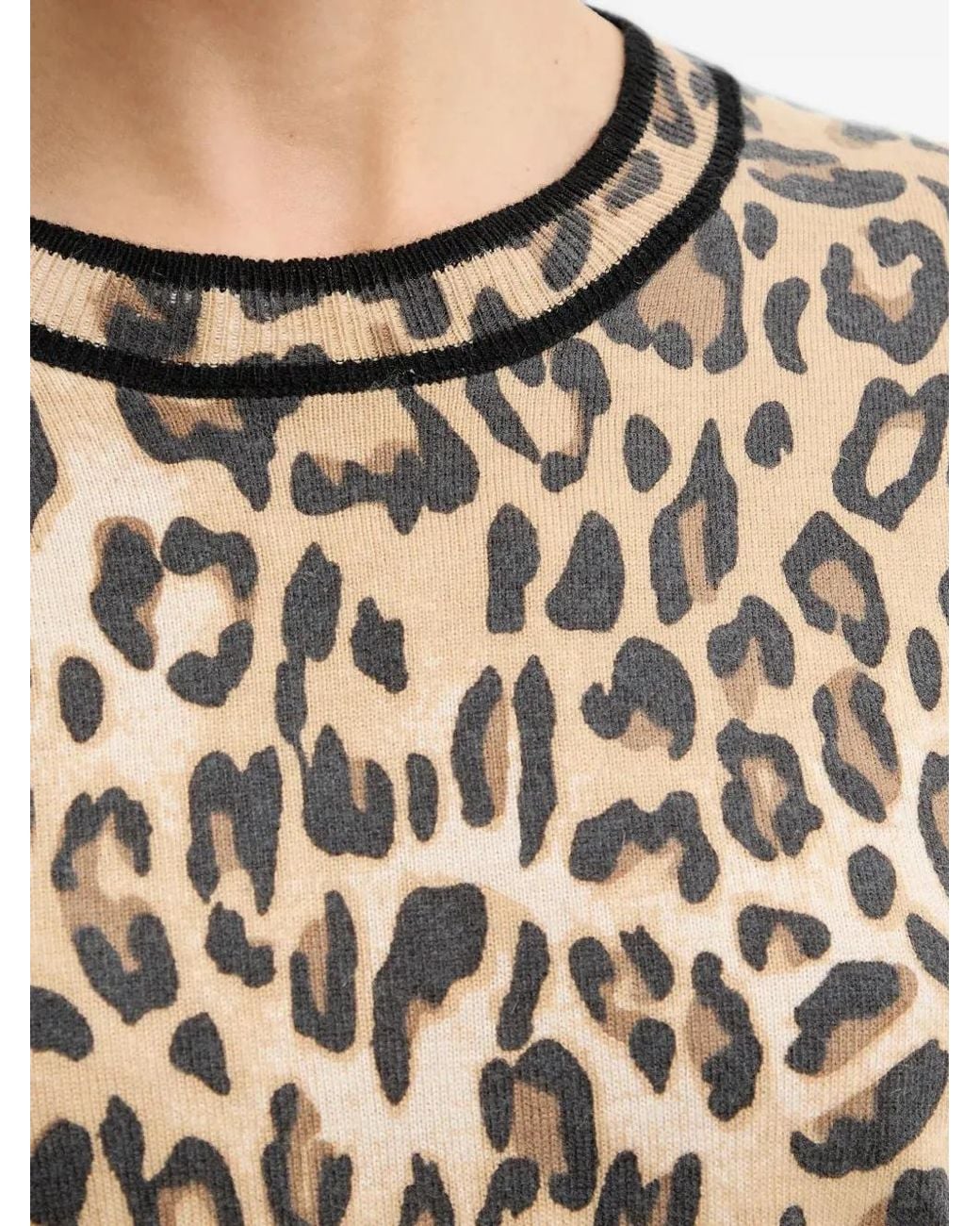 Morgan Natural Mcall Animal-Print Round-Neck Mini Dress