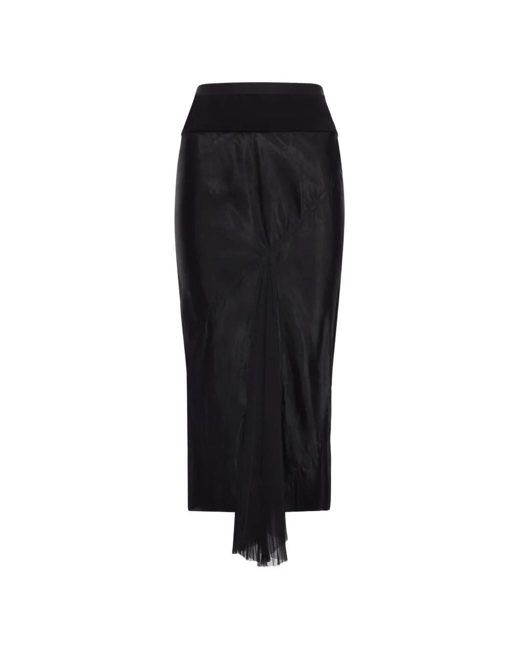 Rick Owens Black Temple A-Line Bias Skirt