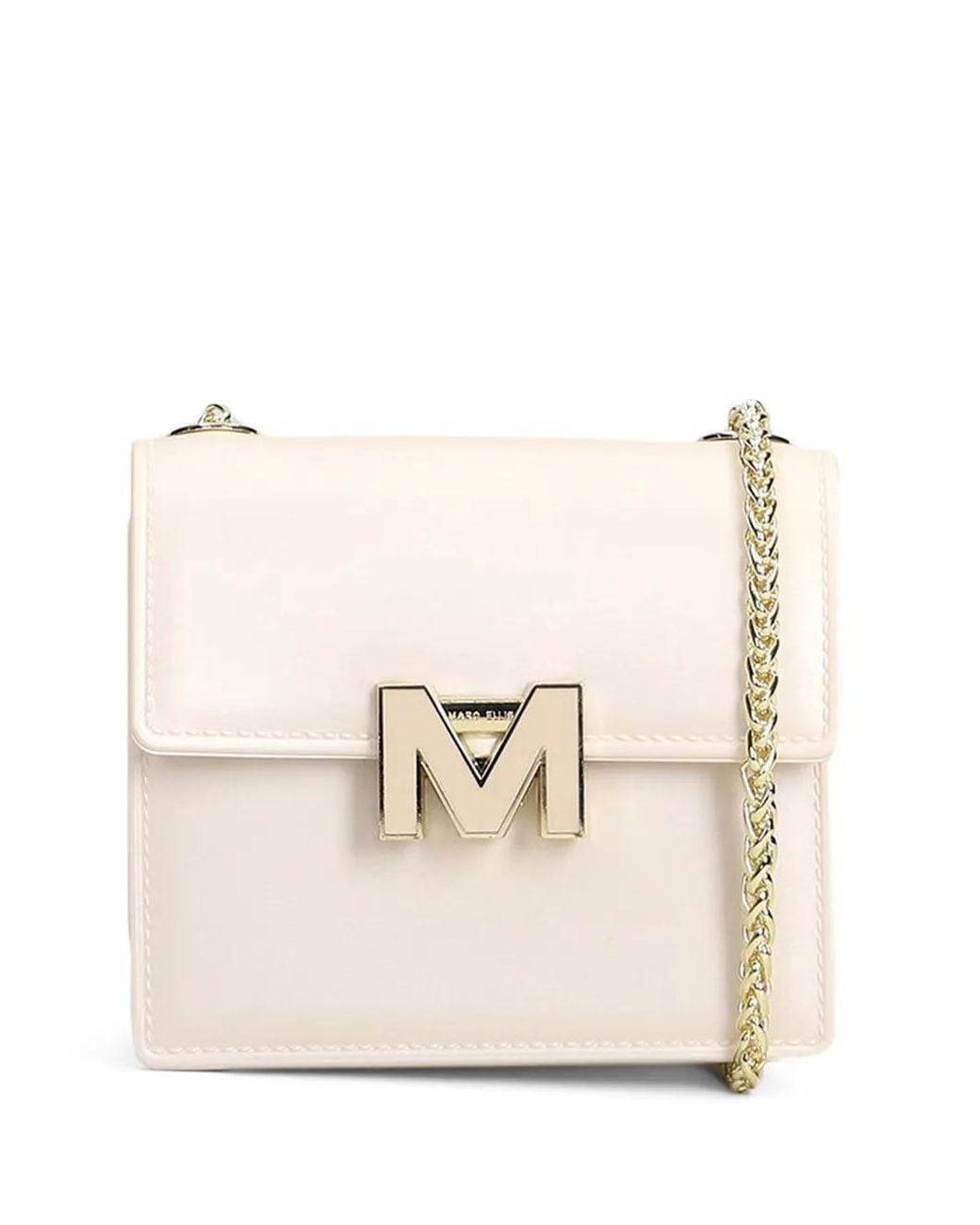 Marc Ellis Natural Logo-Plaque Chain-Link Mini Bag