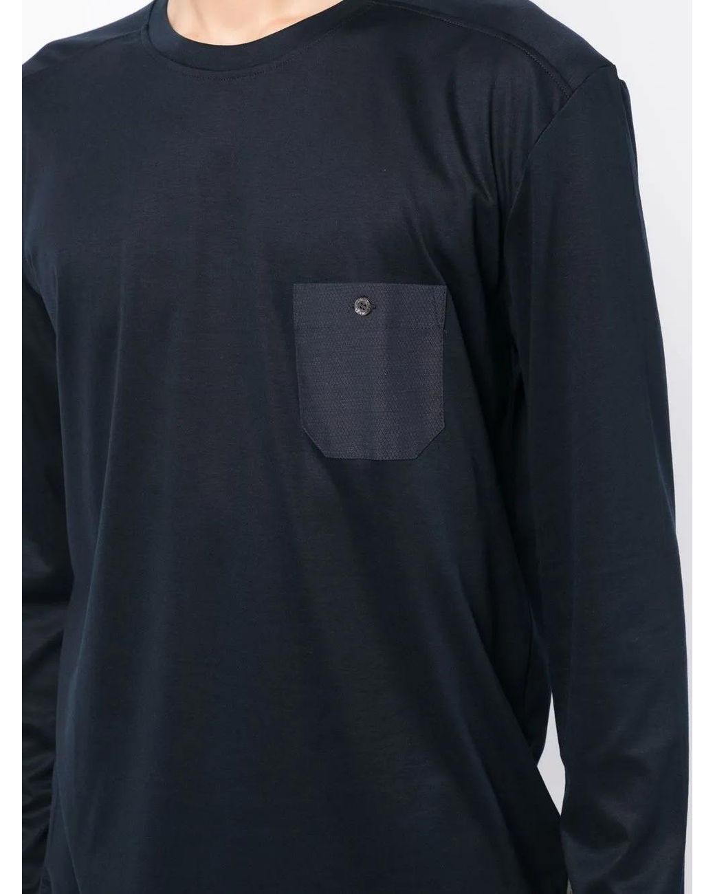 Zimmerli of Switzerland Blue Modern Lounge Long-Sleeve T-Shirt for men
