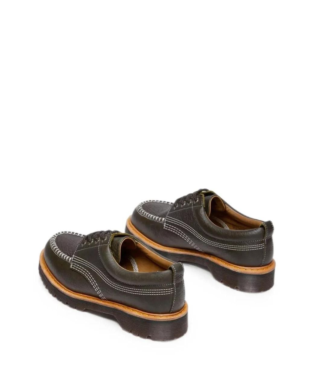 Dr. Martens Brown Lowell Contrast-Stitch Derby Shoes