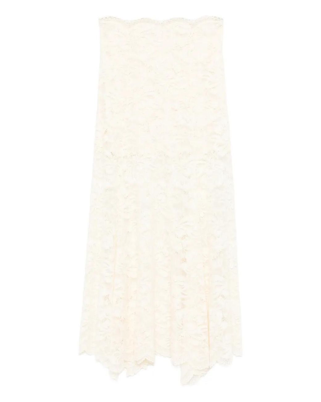 Rabanne Maxi-Rok Met Kant in het White
