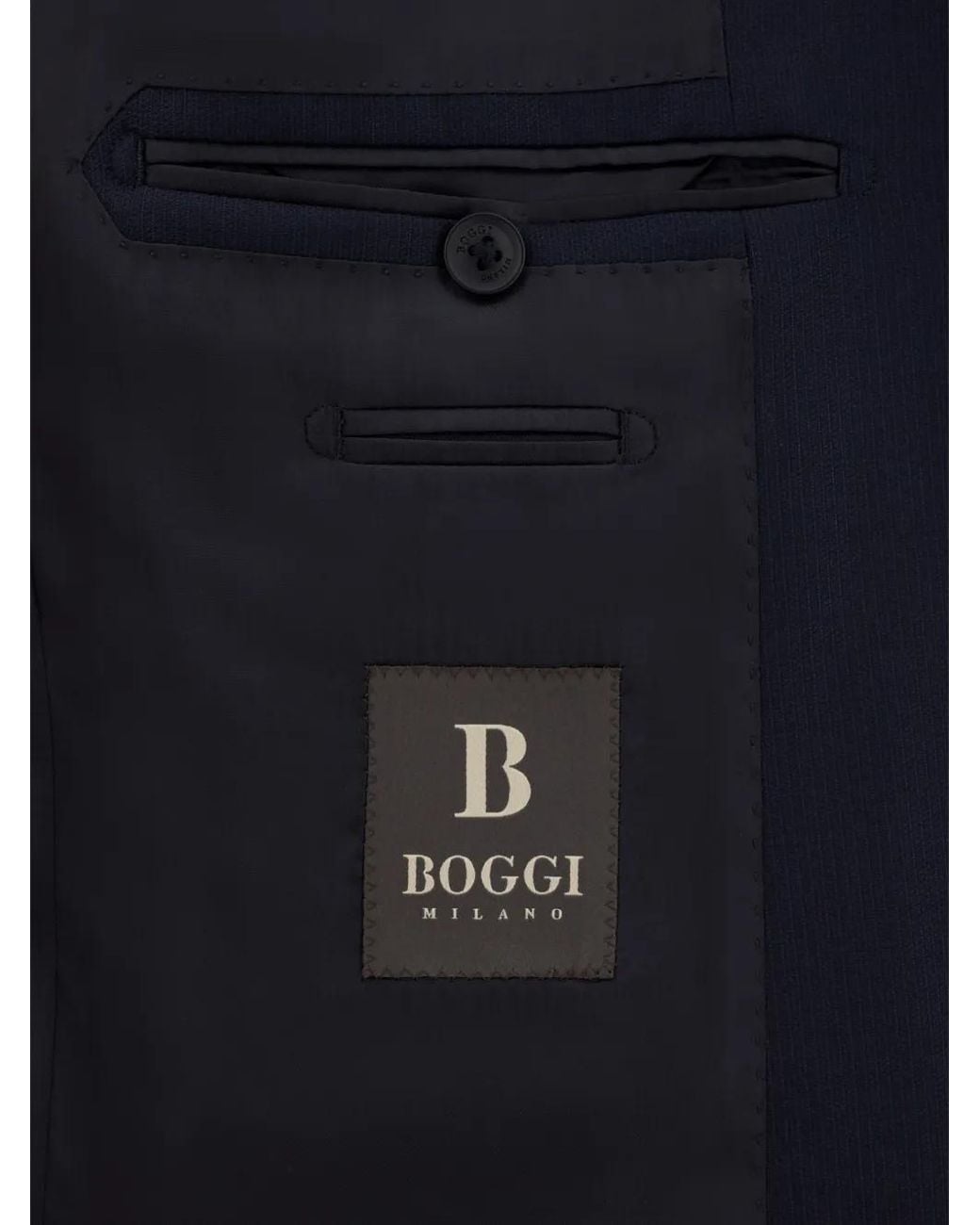 Boggi Blue Suit Pinstripe Stretch Wool for men