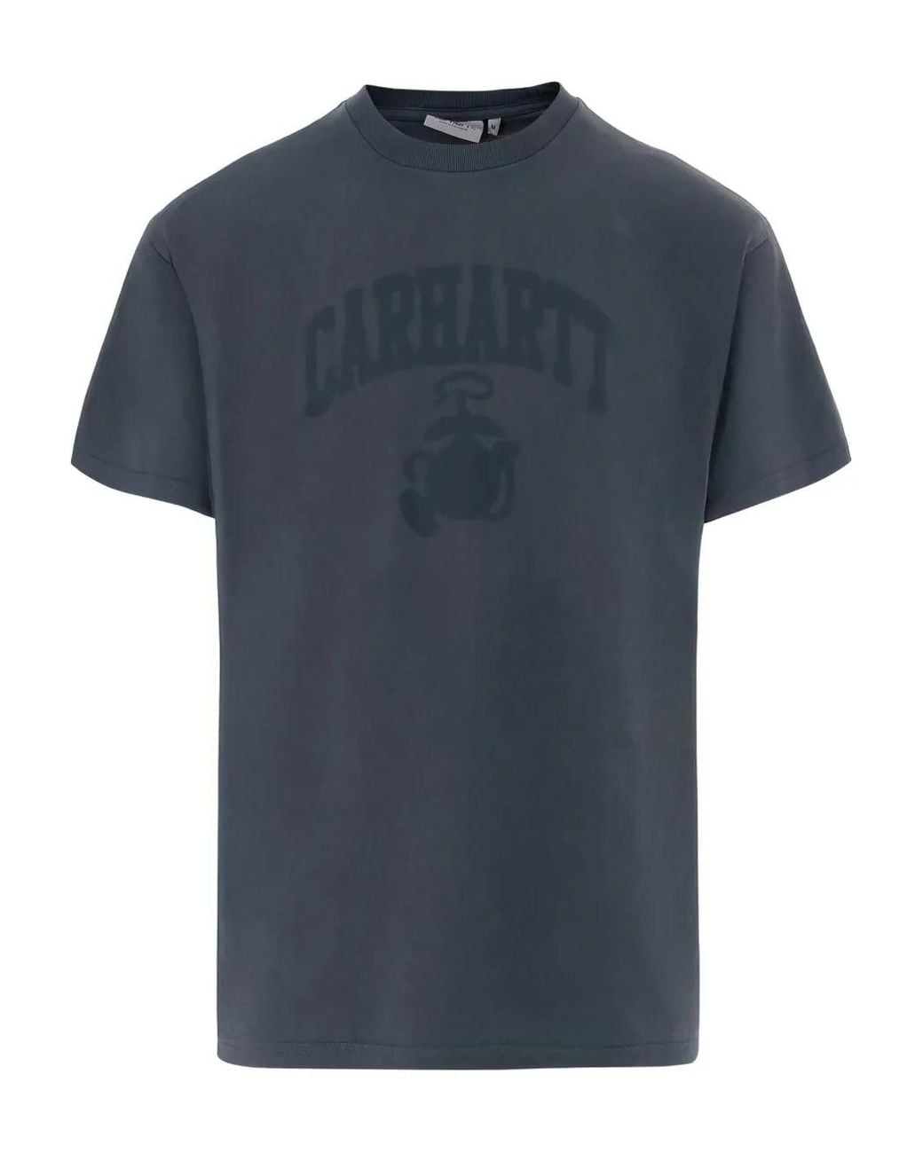 Carhartt Blue Ss "Faded Pond" Corps T-Shirt Organic Cotton Single Jerse for men