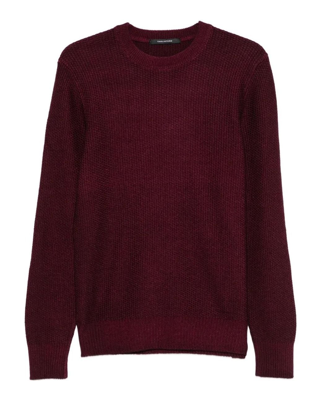 Tagliatore Purple Crew-Neck Sweater for men