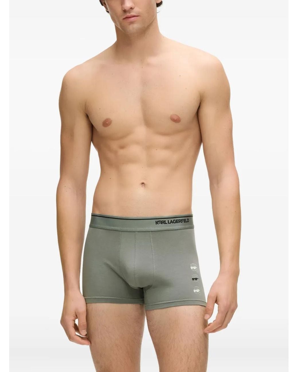 Karl Lagerfeld Green Ikon Boxers (Pack Of Three) for men