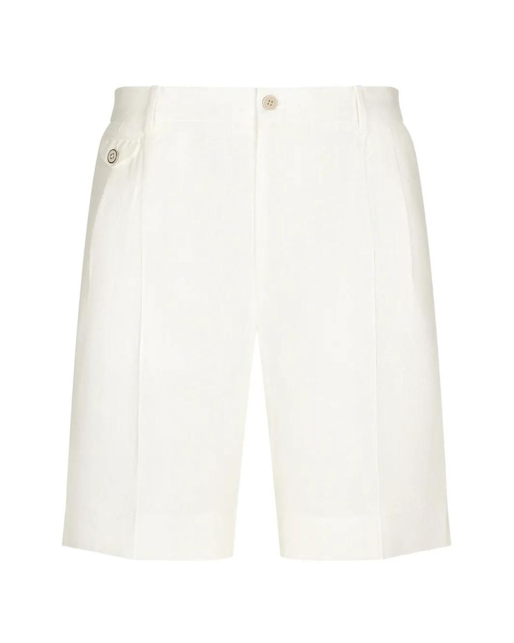 Dolce & Gabbana White Linen Shorts for men
