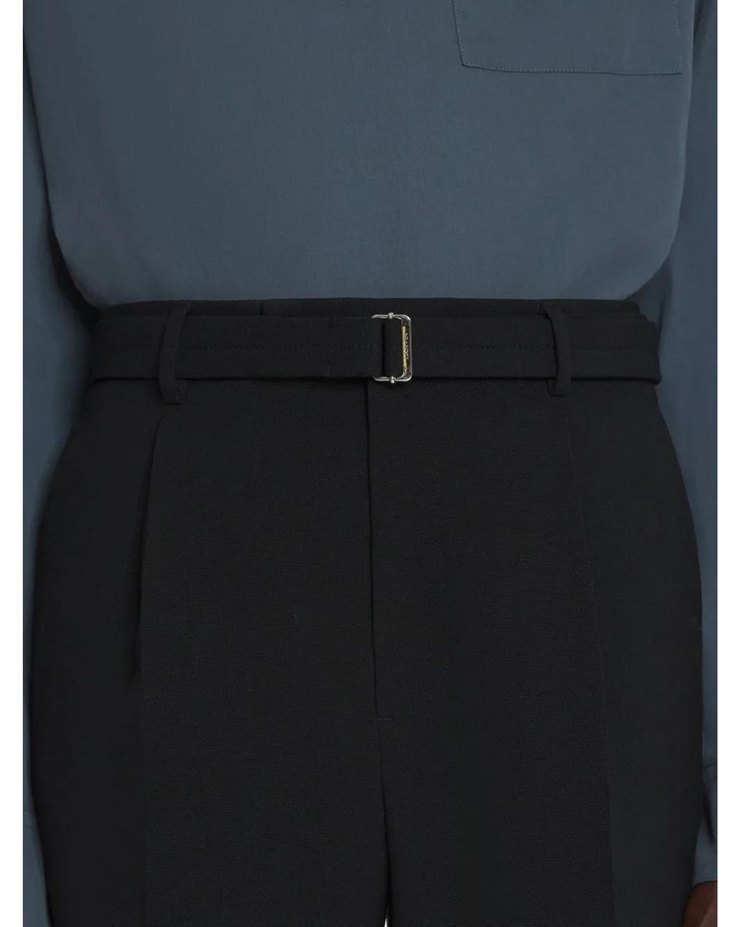 Lanvin Black Belted Trousers for men