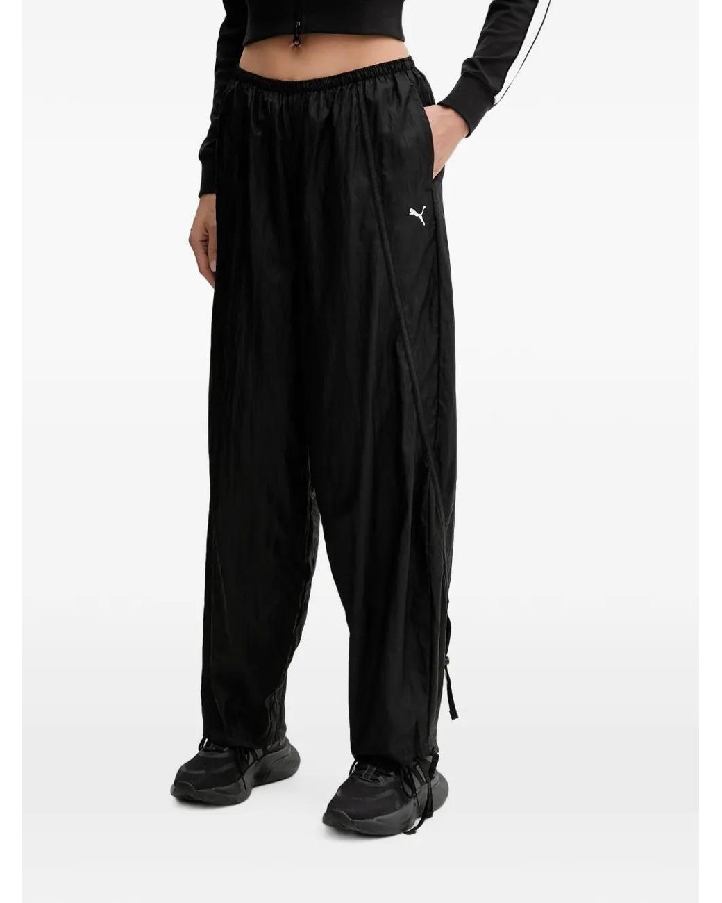 PUMA Black Dare To Oversized Ripstop Trousers